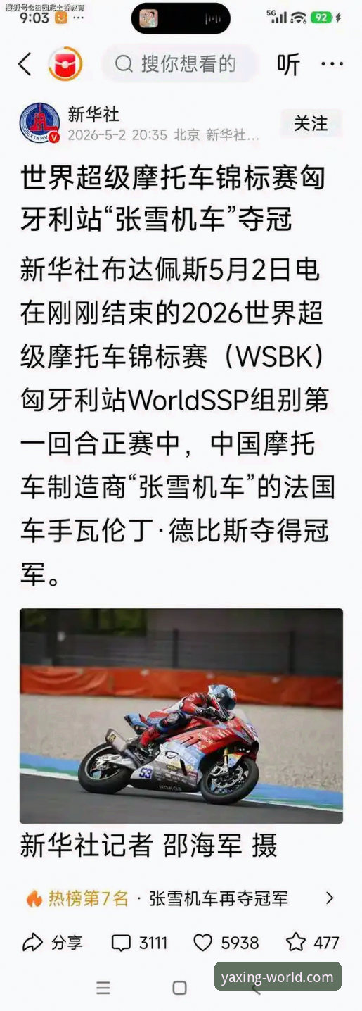 亚星注册 世界超级摩托车锦标赛匈牙利站逆转夺冠全面解析:德比斯最后一圈超车背后的技术与策略